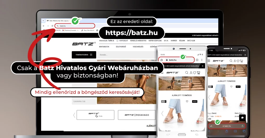 CSALÓ WEBOLDALAK - KLÓNOZZÁK A BATZ.HU HIVATALOS GYÁRI WEBÁRUHÁZAT